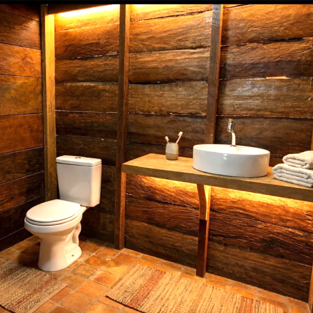 Banheiro das suítes da Triple Borders Lodge Hotel